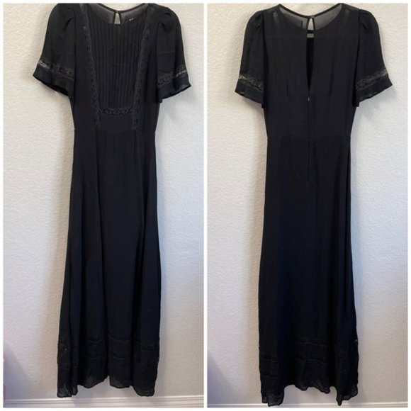 Reformation Patchouli Black Lace Midi Dress Size 4 - Picture 2 of 5